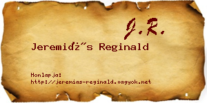Jeremiás Reginald névjegykártya